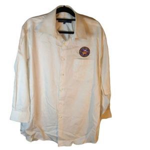 Perry Ellis Portfolio White Button Front Shirt Size XL